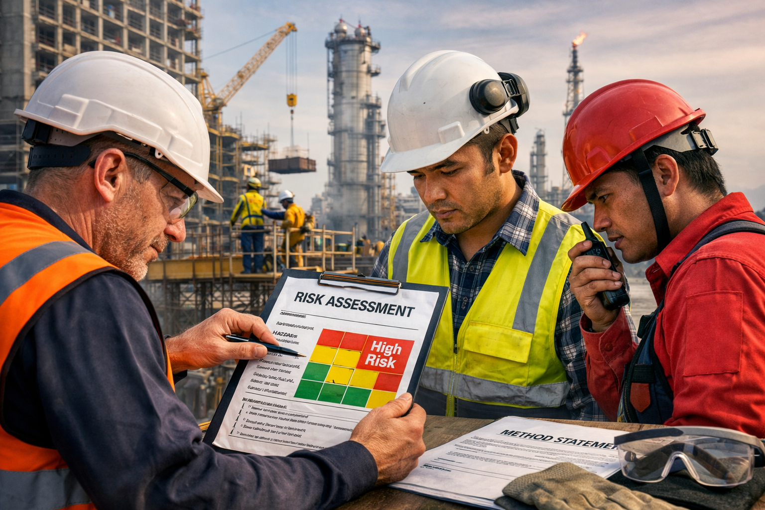 Construction workforce and steel work representing GCC EPC execution risks
