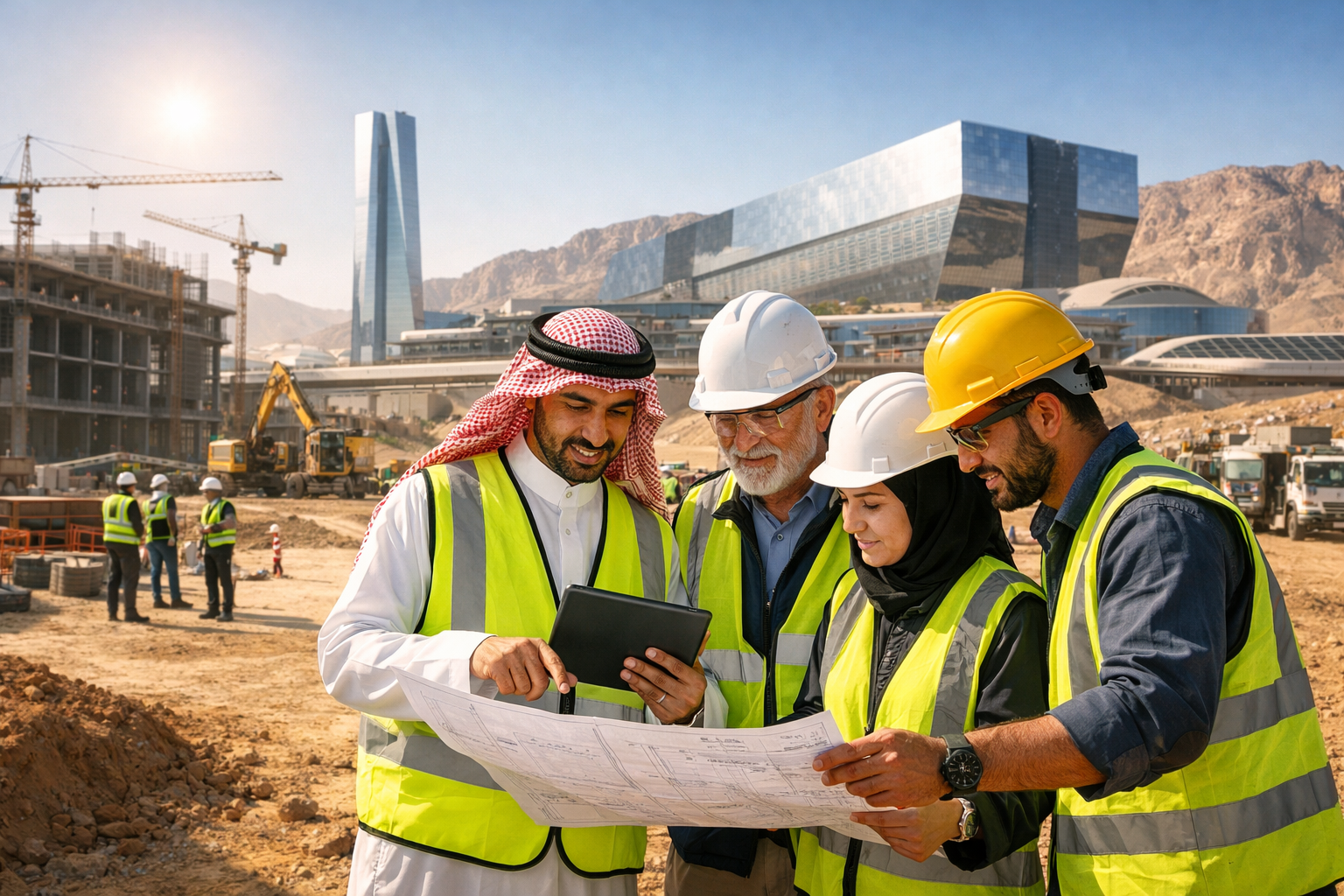 Industrial construction site representing Saudi EPC project environment